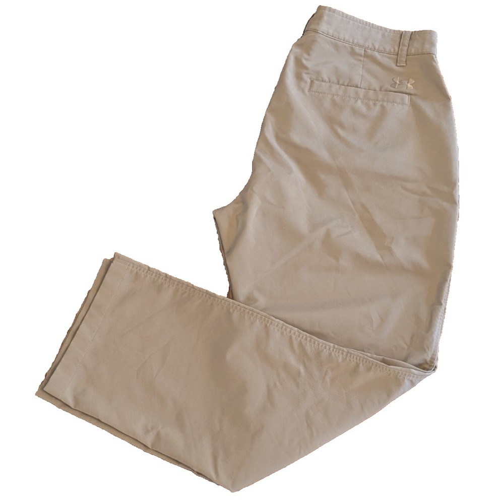 Under Armour Khaki Pants From Golf Line Men's Loose Fit 36x30 Work Casual